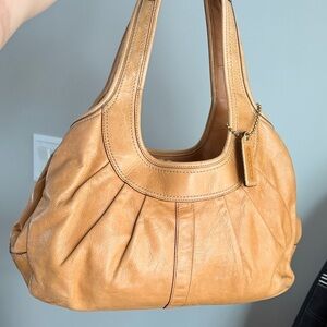 Vintage Y2K Coach Ergo Pleated Leather Kisslock Hobo Satchel Bag - Style 12248